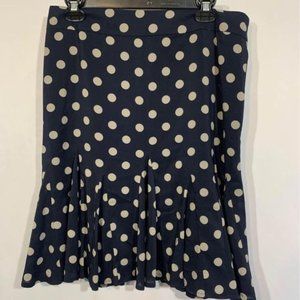 CLEO polka dot pleated skirt. Fully lined. Size 8. New condition. Button and zip